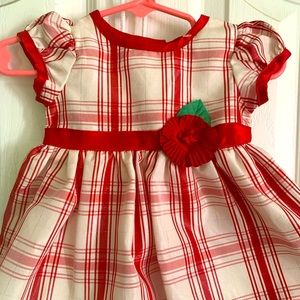 Small child red and white dress 0-3cute